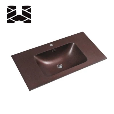 Red Resin Bathroom Countertops
