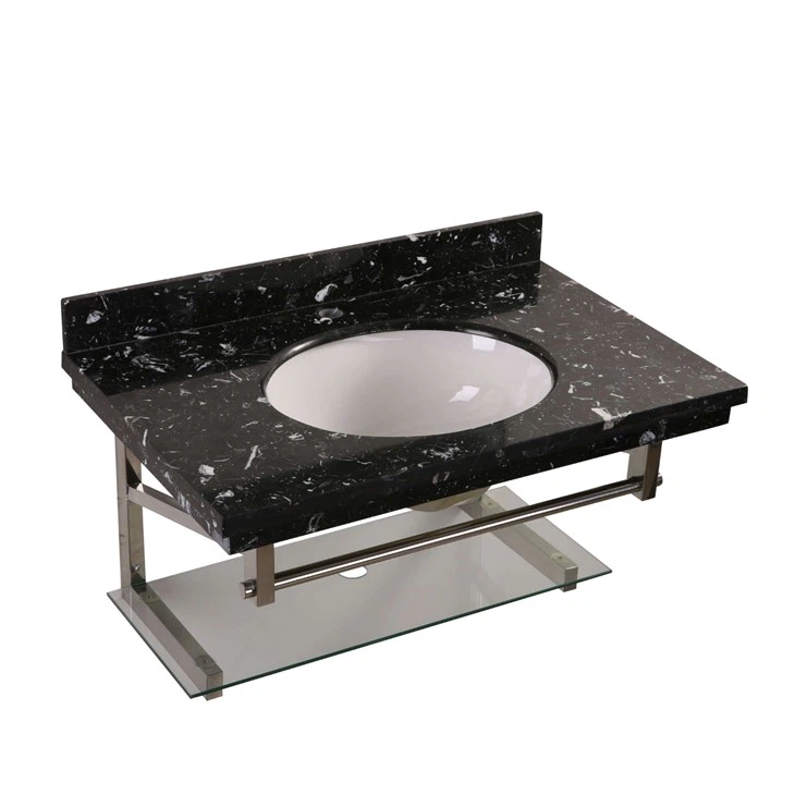 Black Marquina Quartz Stone Bathroom Vanity
