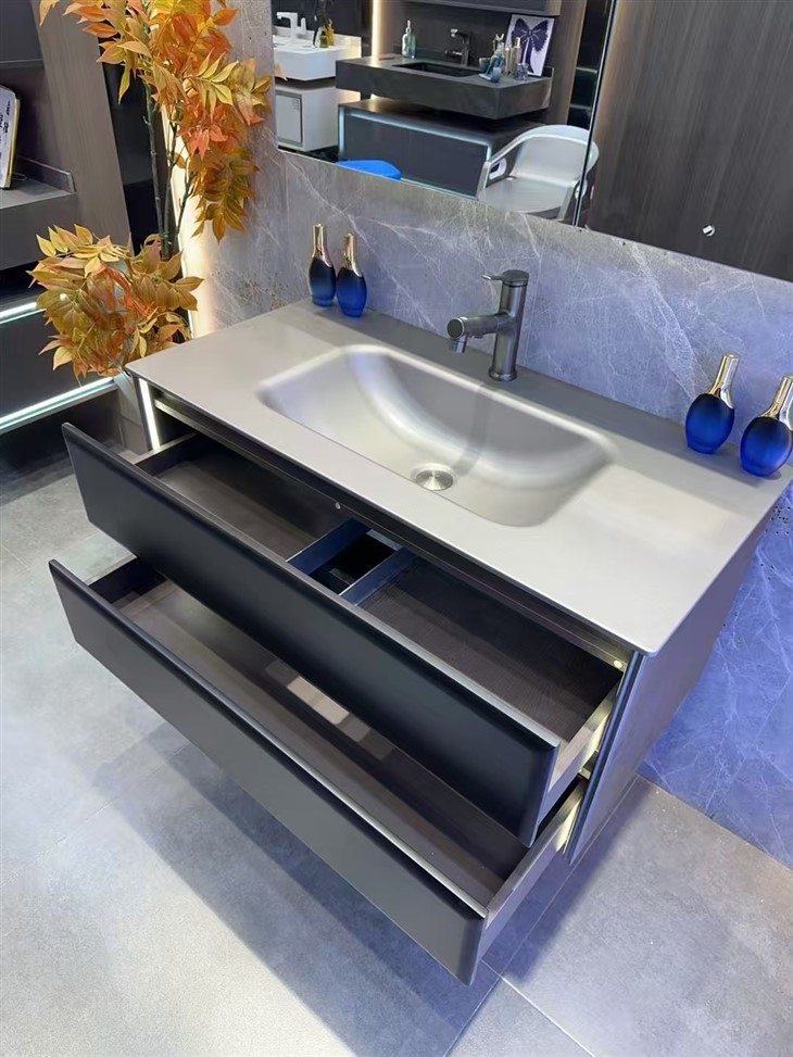 Modern Minimalist Paint-Free Multi-Layer Solid Wood Bathroom Vanity price