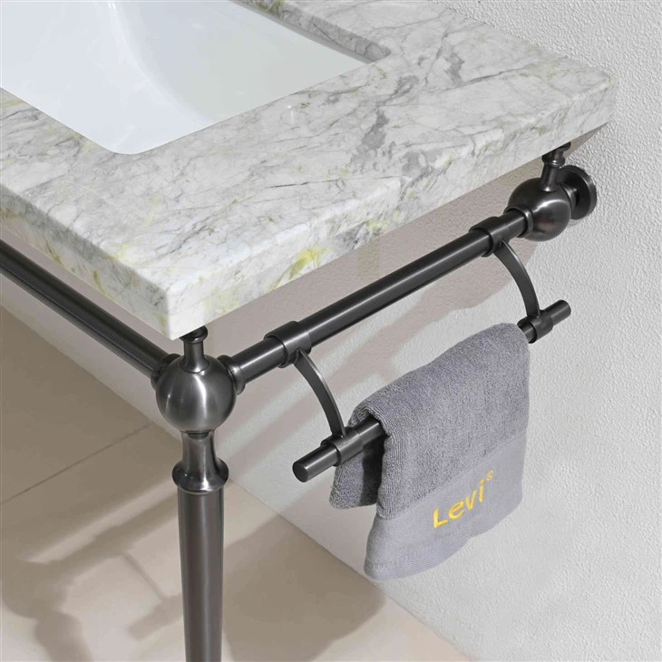 Natural Marble Cold Jadeite Metal Frame Bathroom Vanity