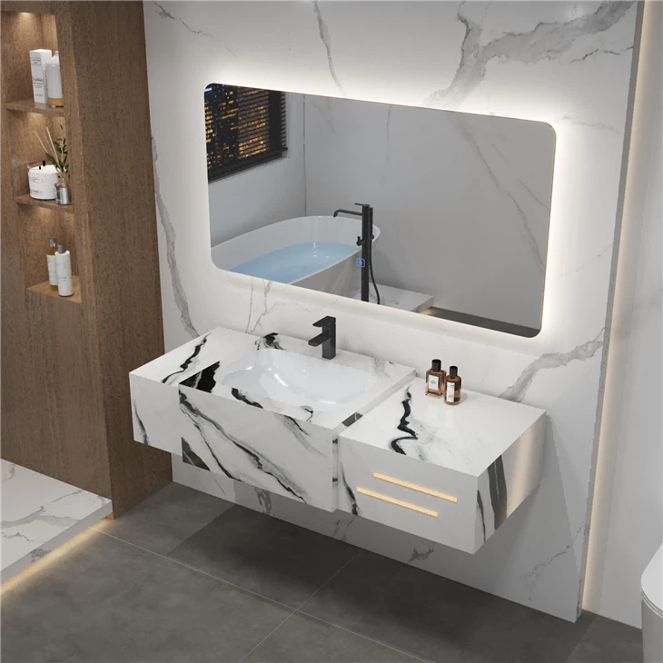 Chinese Panda Color Sintered Stone Bathroom Vanity