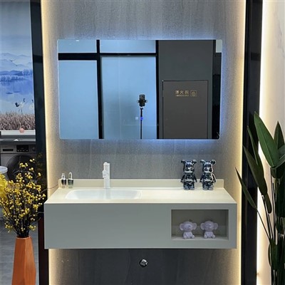 Elegant Ceramic Sink Bathroom Slate Cabinet
