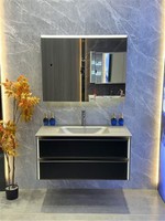 Modern Minimalist Paint-Free Multi-Layer Solid Wood Bathroom Vanity