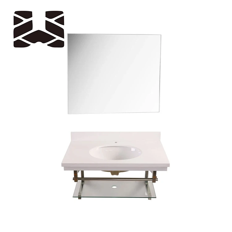 White Quartz Stone Bathroom Vanity